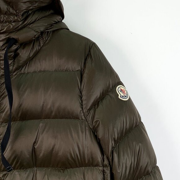 IW0177 cover-up Moncler Suyen series dark green logo patch hooded zipper down ja - Picture 3 of 9